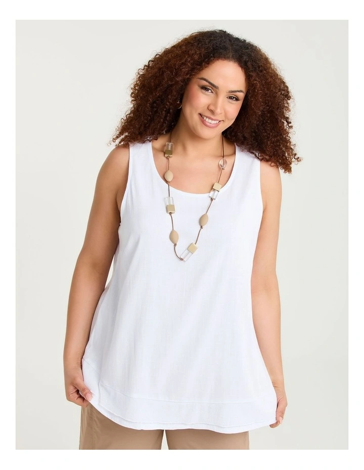 Natural Pheobe Layering Tank White image 3