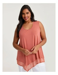 Ruffle Hem Natural Tank Spice