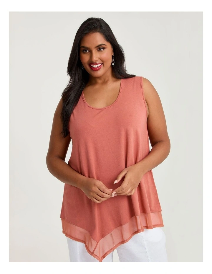 Ruffle Hem Natural Tank Spice image 1
