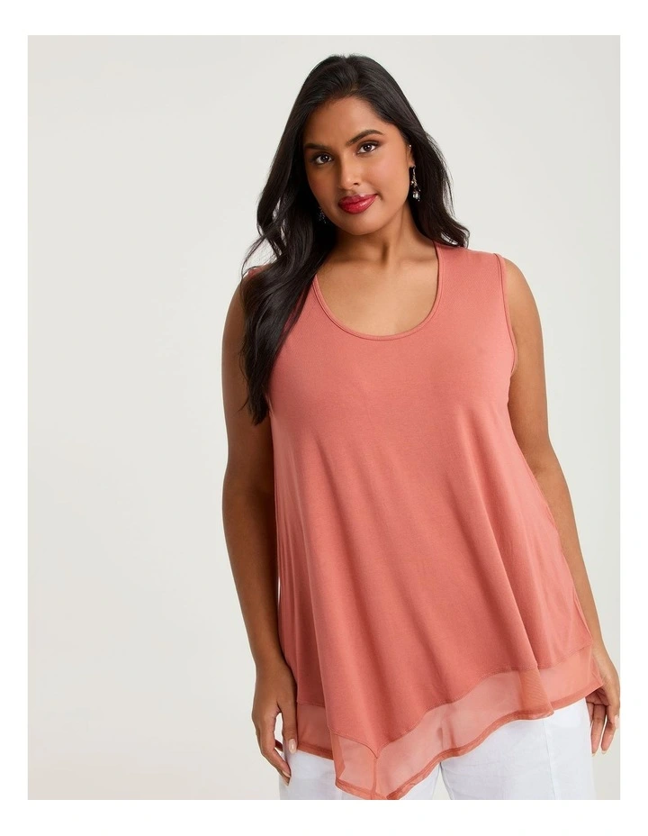 Ruffle Hem Natural Tank Spice image 4