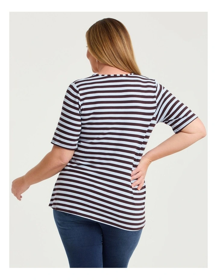 Natural Stripe Essential T-shirt Choc/Blue Stripe image 2