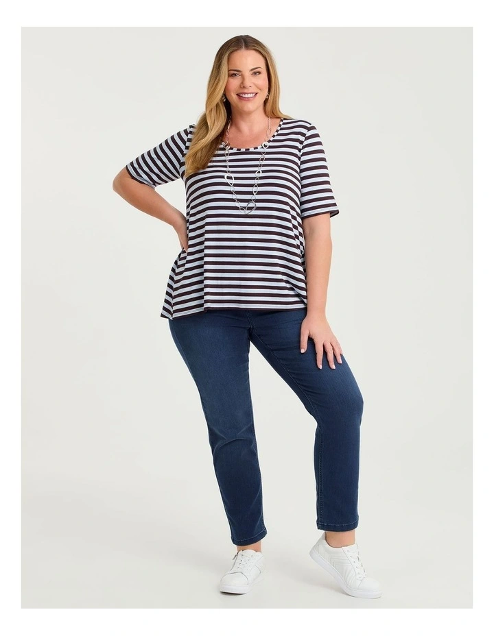 Natural Stripe Essential T-shirt Choc/Blue Stripe image 3