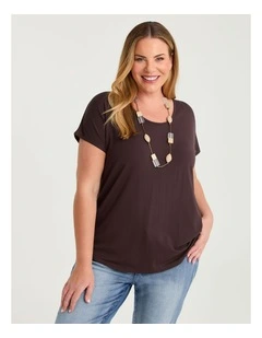Natural Round Neck Everyday T-shirt Chocolate Truffle