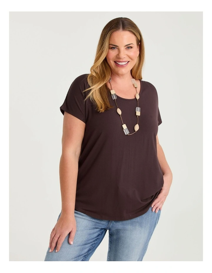 Natural Round Neck Everyday T-shirt Chocolate Truffle image 1
