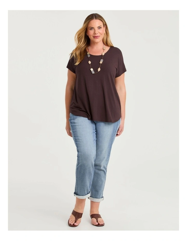 Natural Round Neck Everyday T-shirt Chocolate Truffle image 3