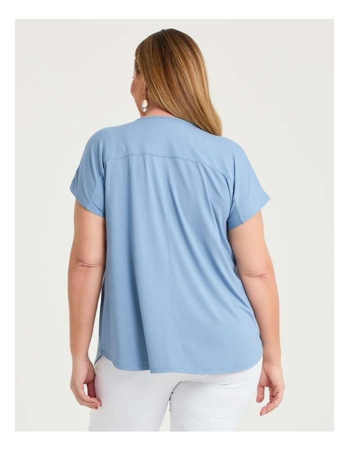 Natural Round Neck Everyday T-shirt Faded Denim image 2
