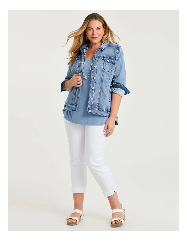 Natural Round Neck Everyday T-shirt Faded Denim image 4