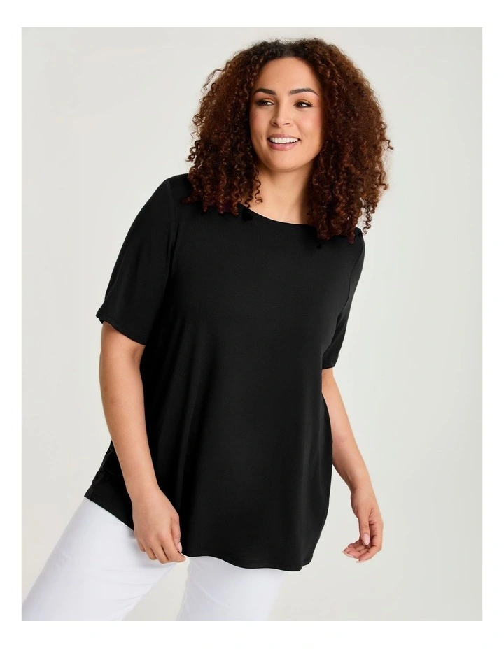 Bamboo Foundation Round Neck Top Black image 1