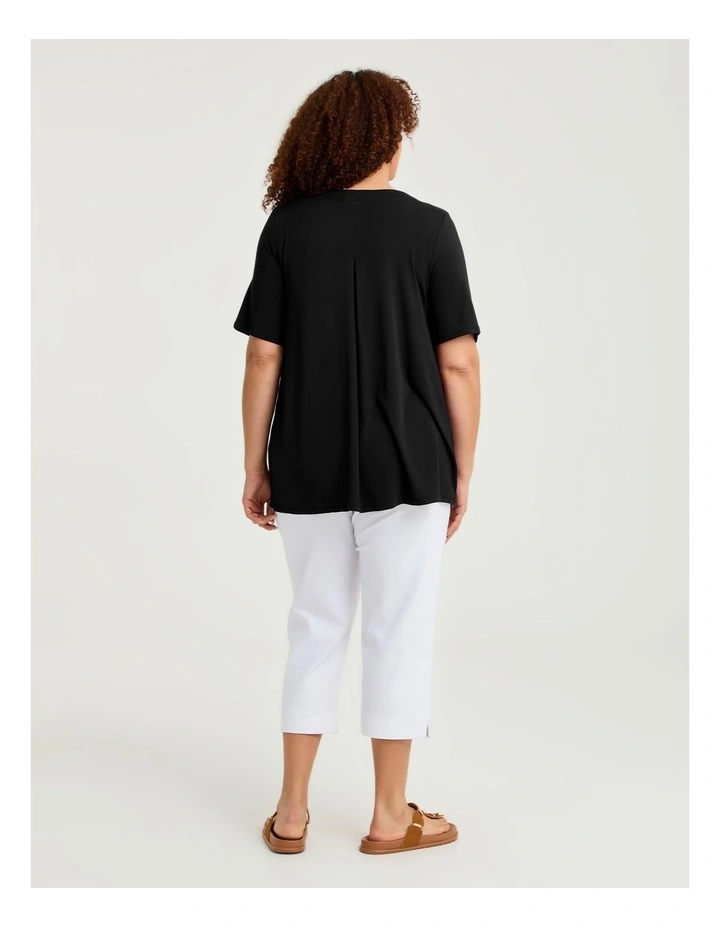 Bamboo Foundation Round Neck Top Black image 2