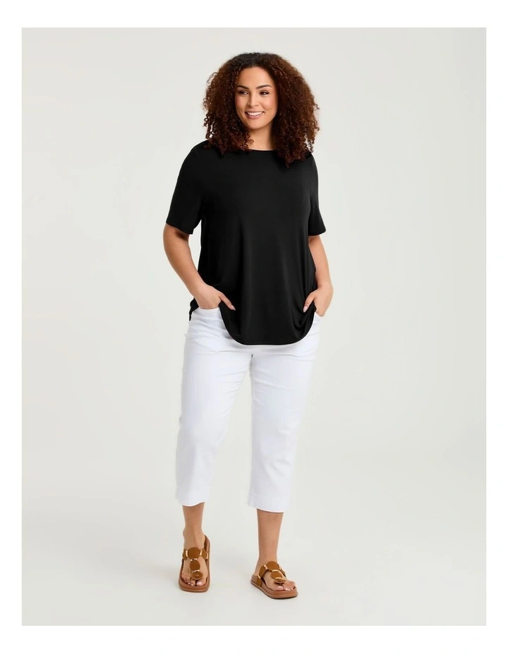 Bamboo Foundation Round Neck Top Black image 4