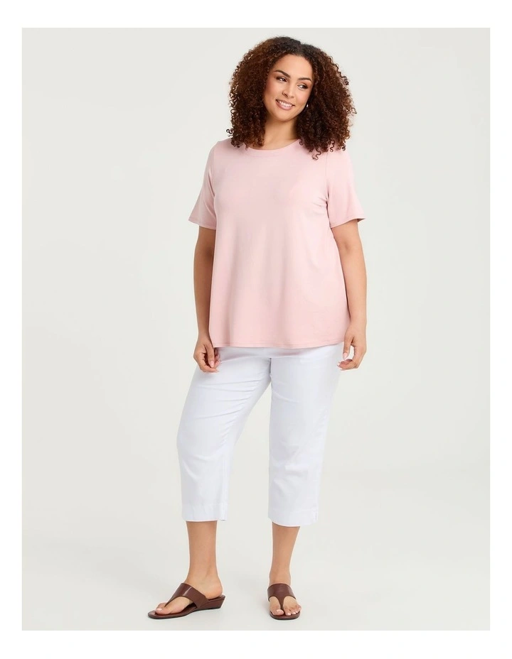 Bamboo Foundation Round Neck Top Dusty Pink image 3