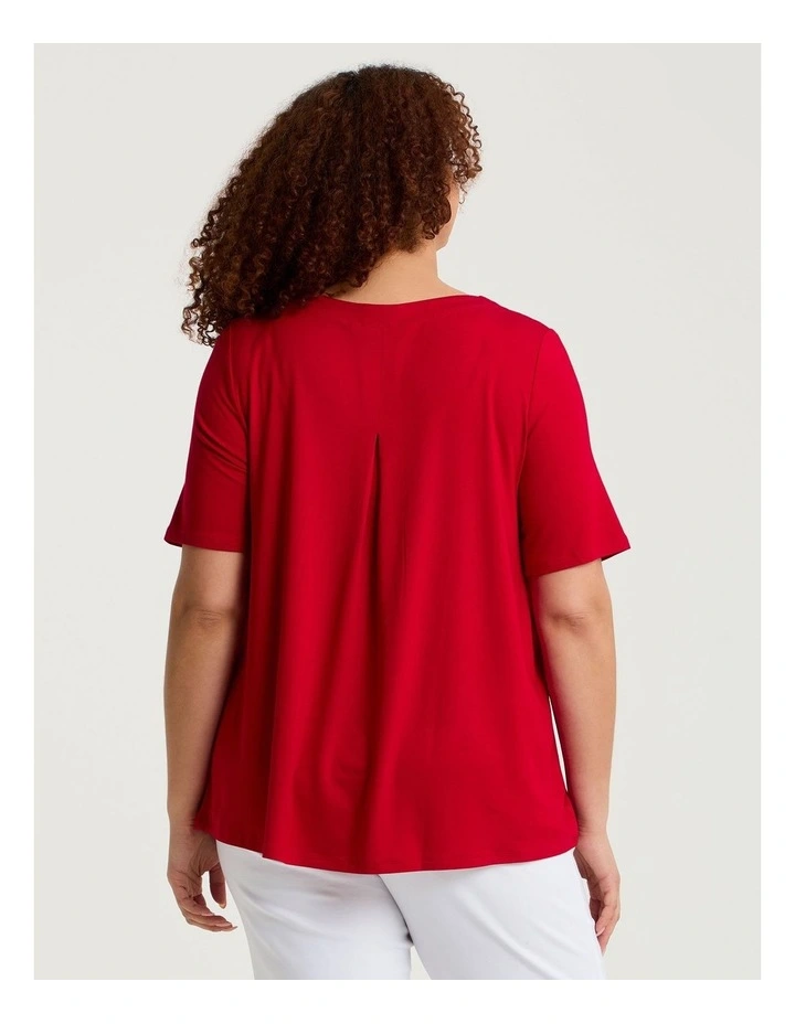 Bamboo Foundation Round Neck Top Ribbon Red image 2