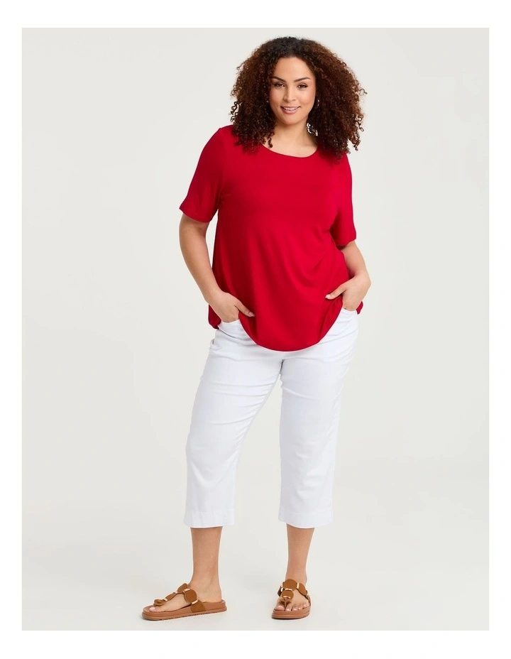 Bamboo Foundation Round Neck Top Ribbon Red image 3