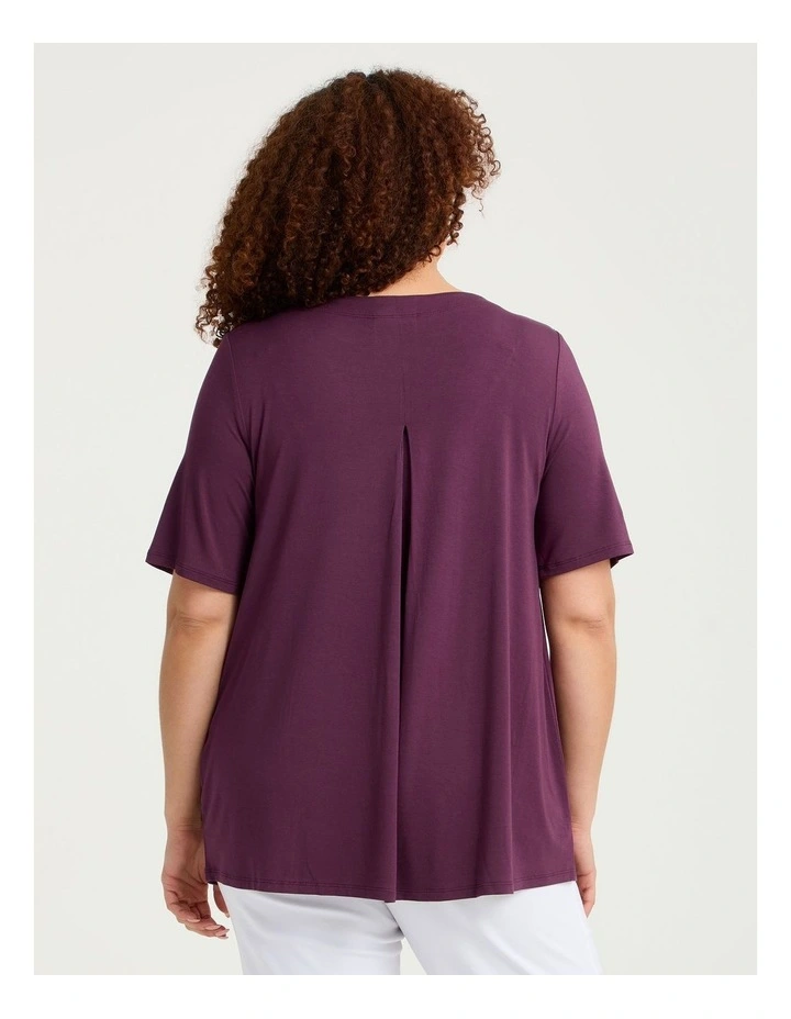 Bamboo Foundation Round Neck Top Burgundy Grape image 2