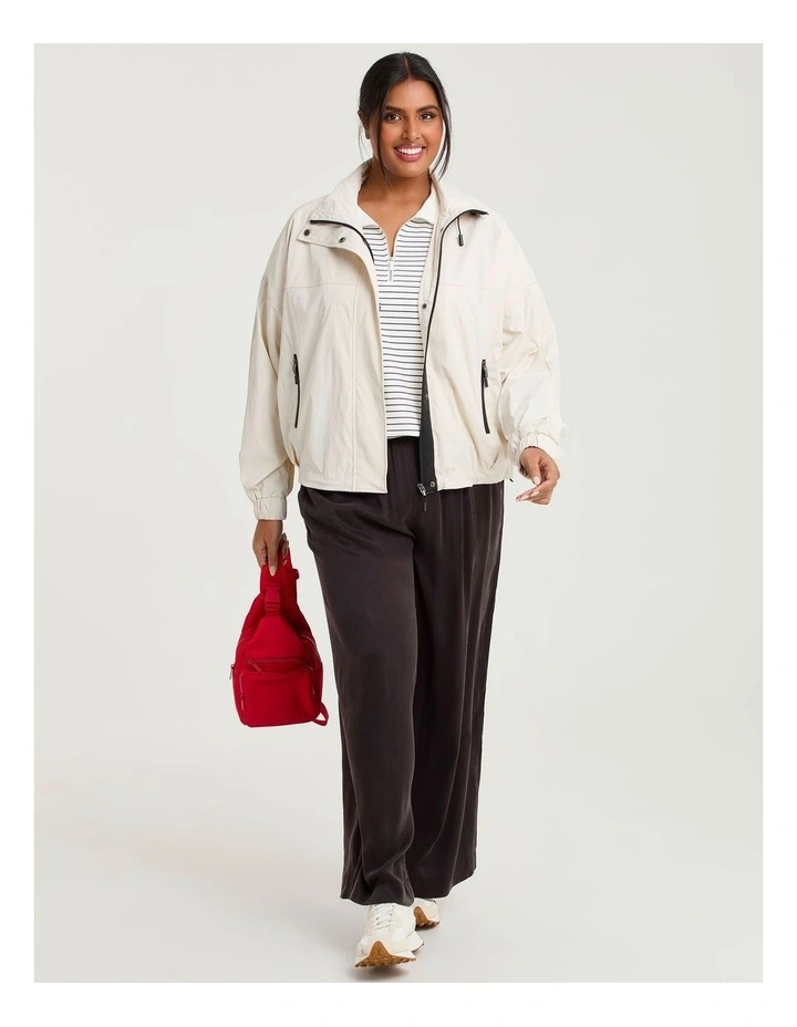 Luxe Touch Stripe 1/4 Zip Top White/chocolate image 5
