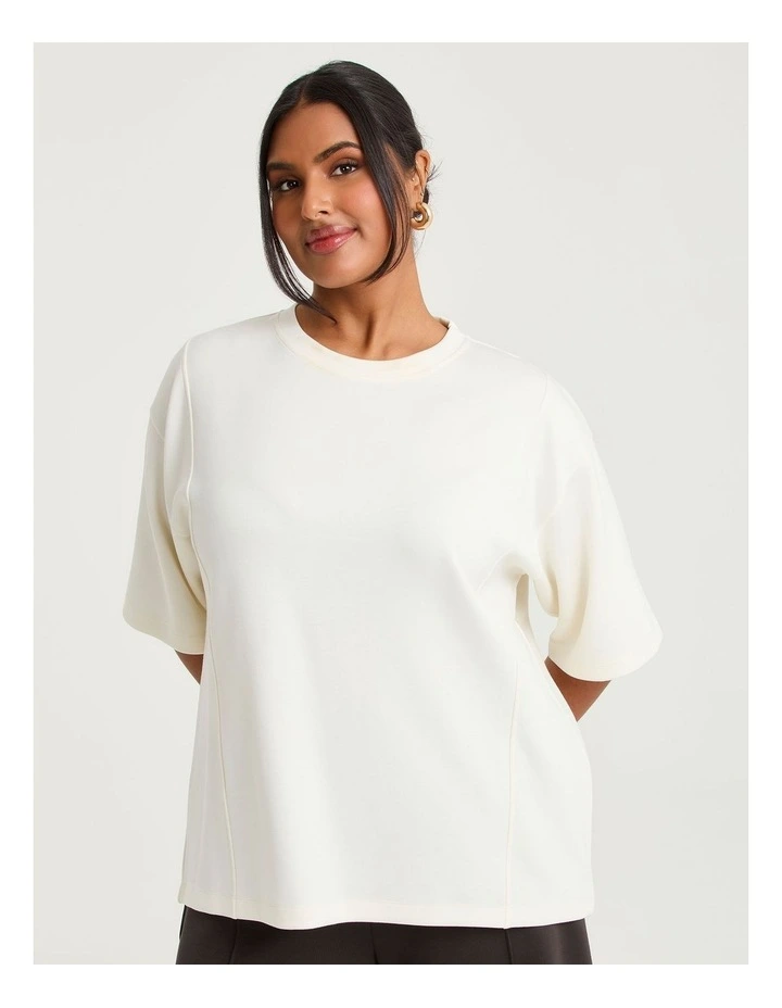Luxe Touch Relaxed Seam Detail Top Nougat image 1