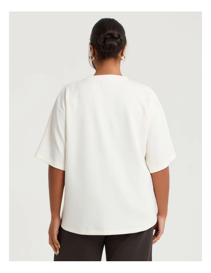 Luxe Touch Relaxed Seam Detail Top Nougat image 2