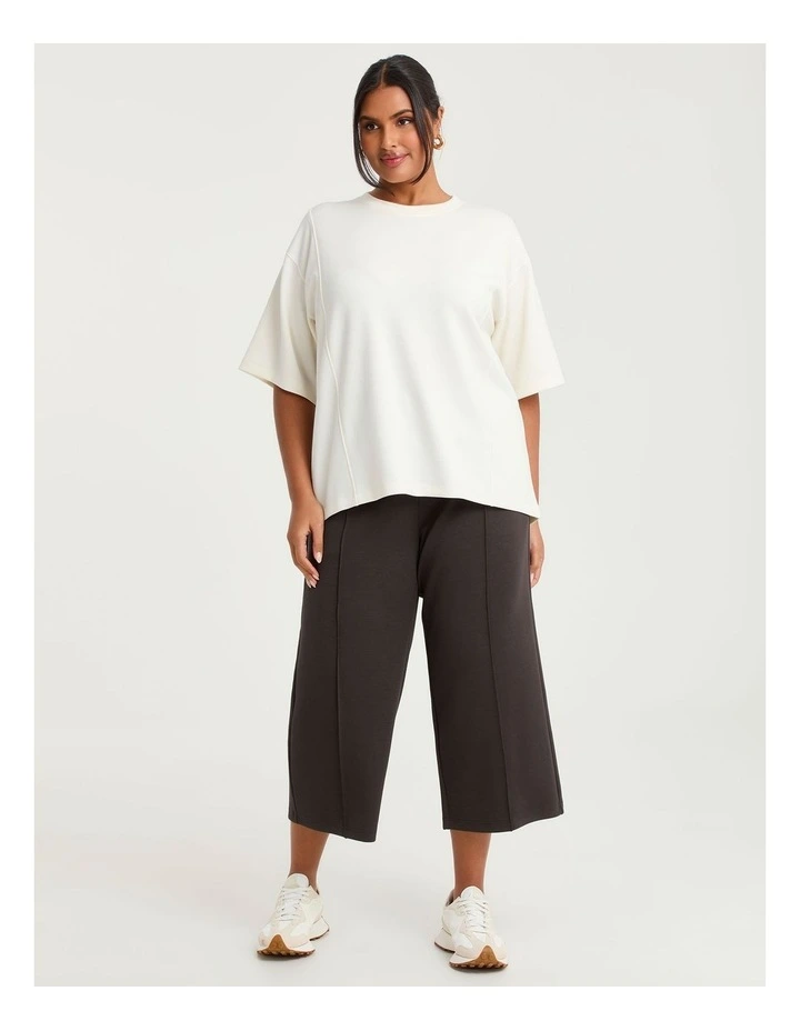 Luxe Touch Relaxed Seam Detail Top Nougat image 3