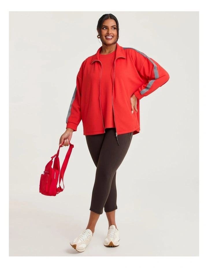 Luxe Touch Relaxed Seam Detail Top Red image 4