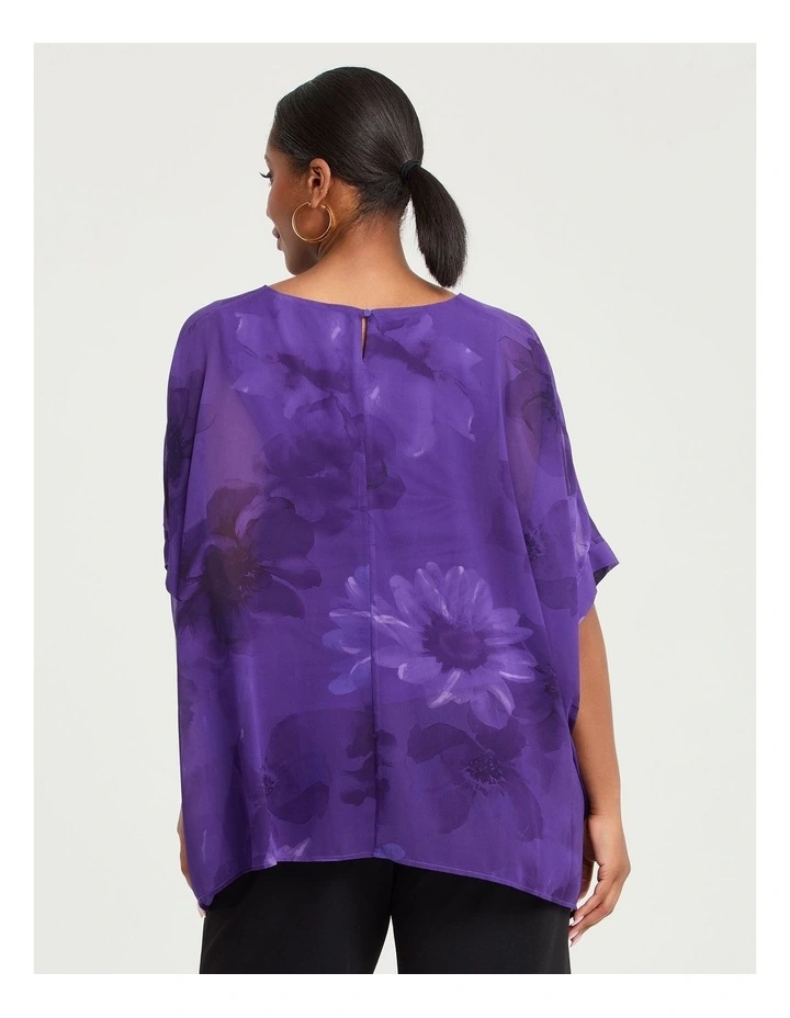 Ruby Floral Chiffon Event Top Purple Floral image 2