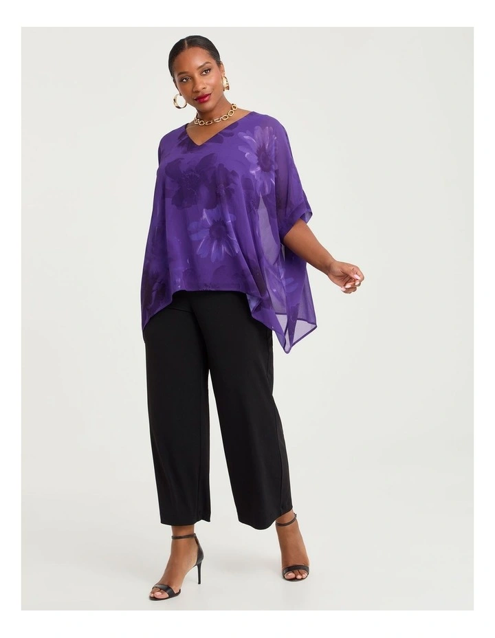Ruby Floral Chiffon Event Top Purple Floral image 3
