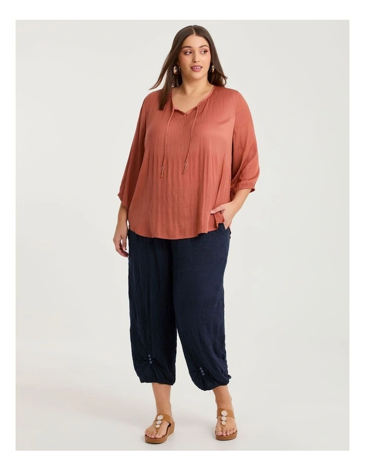 Luxe Weave Plisse Top Spice image 3