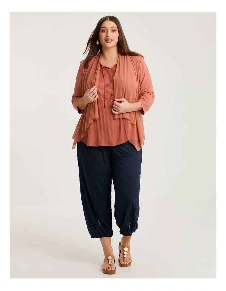 Luxe Weave Plisse Top Spice image 4