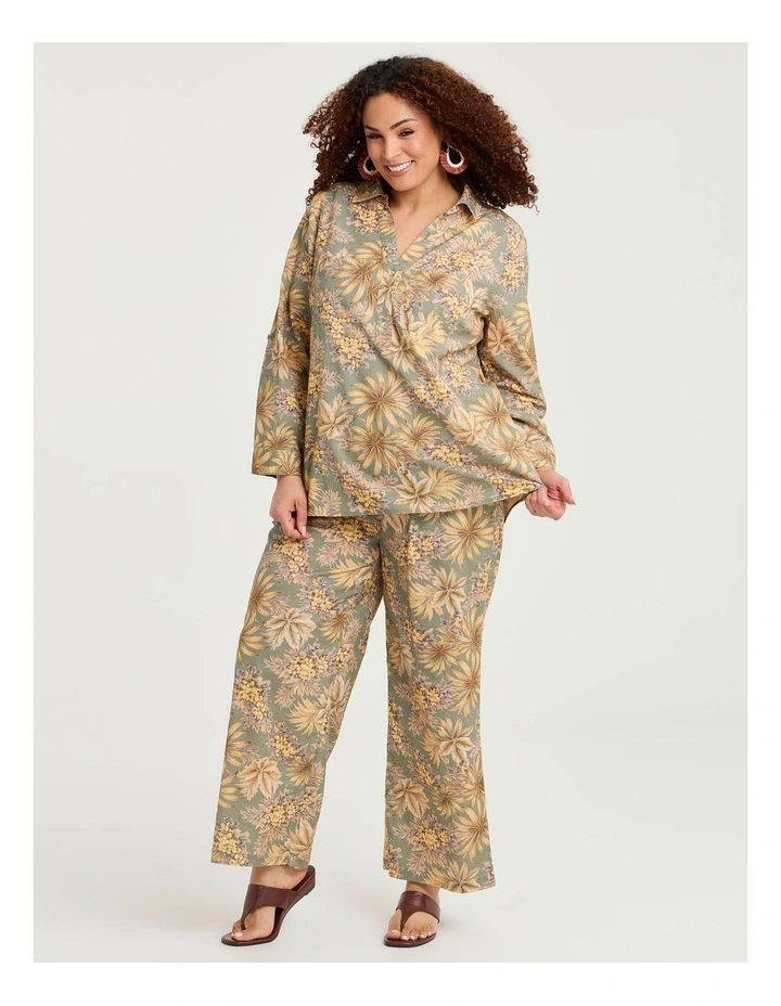 Cotton Linen Collared Top Print image 5