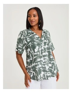 Linen Blend Drift Top Print