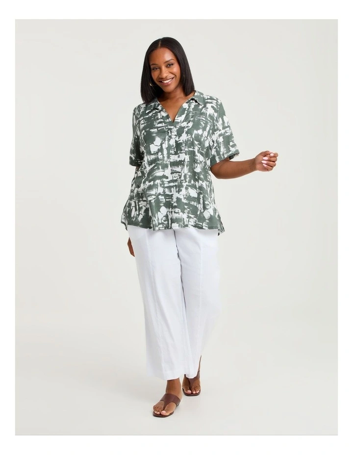 Linen Blend Drift Top Print image 3