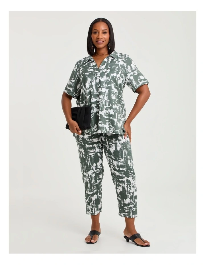 Linen Blend Drift Top Print image 4