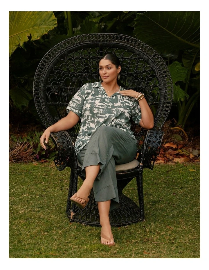 Linen Blend Drift Top Print image 5