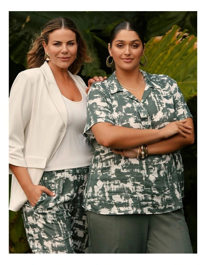 Linen Blend Drift Top Print image 7