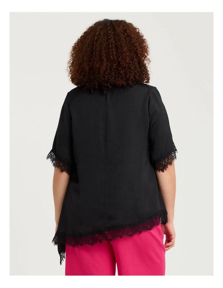 Luxe Rosalie Angle Hem Top Black image 2