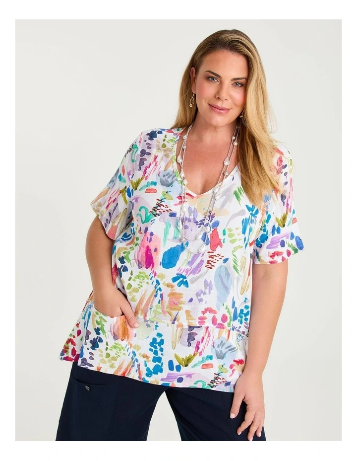 Natural Leni Brushstroke Top Print image 1