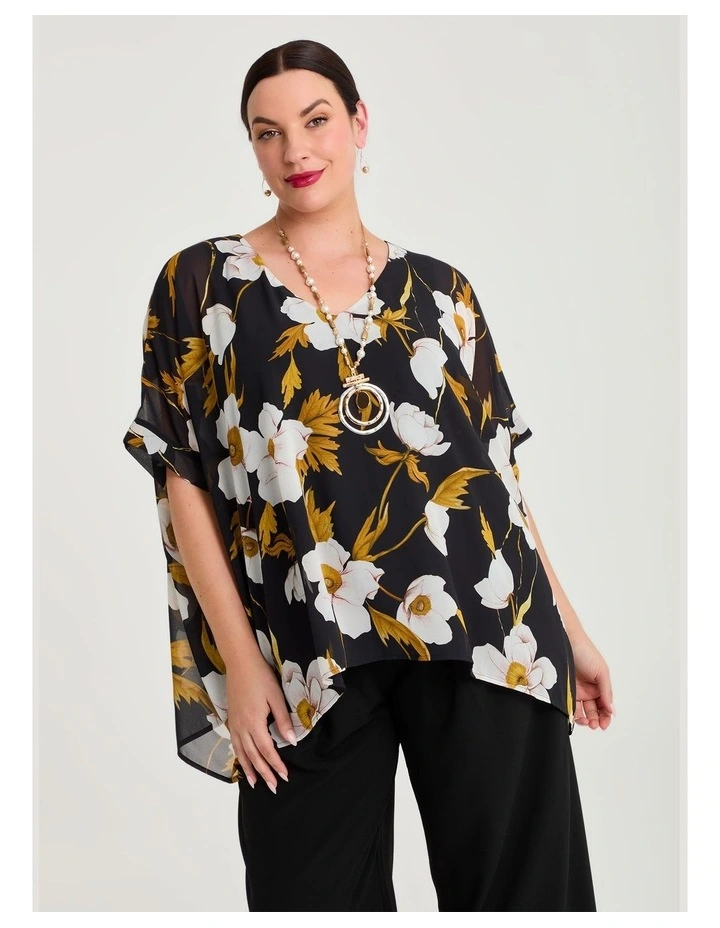 Maryna Chiffon Event Top Bloom Print image 1
