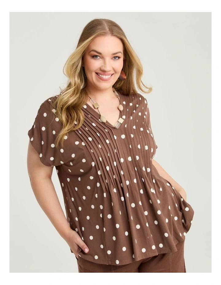 Polka Dot Pintuck Natural Top Mousse Spot Print image 1