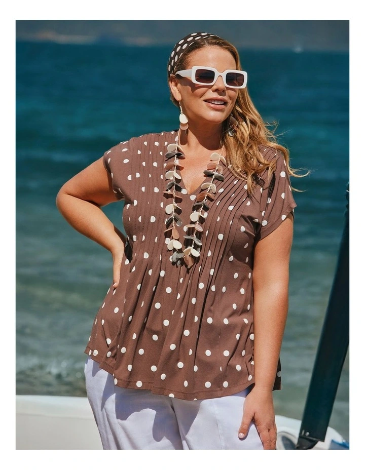 Polka Dot Pintuck Natural Top Mousse Spot Print image 4