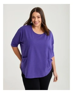Pima Cotton Traveller Top Violet Purple