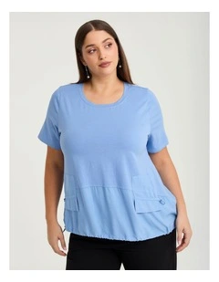 Pima Cotton Retreat Top Riviera Blue