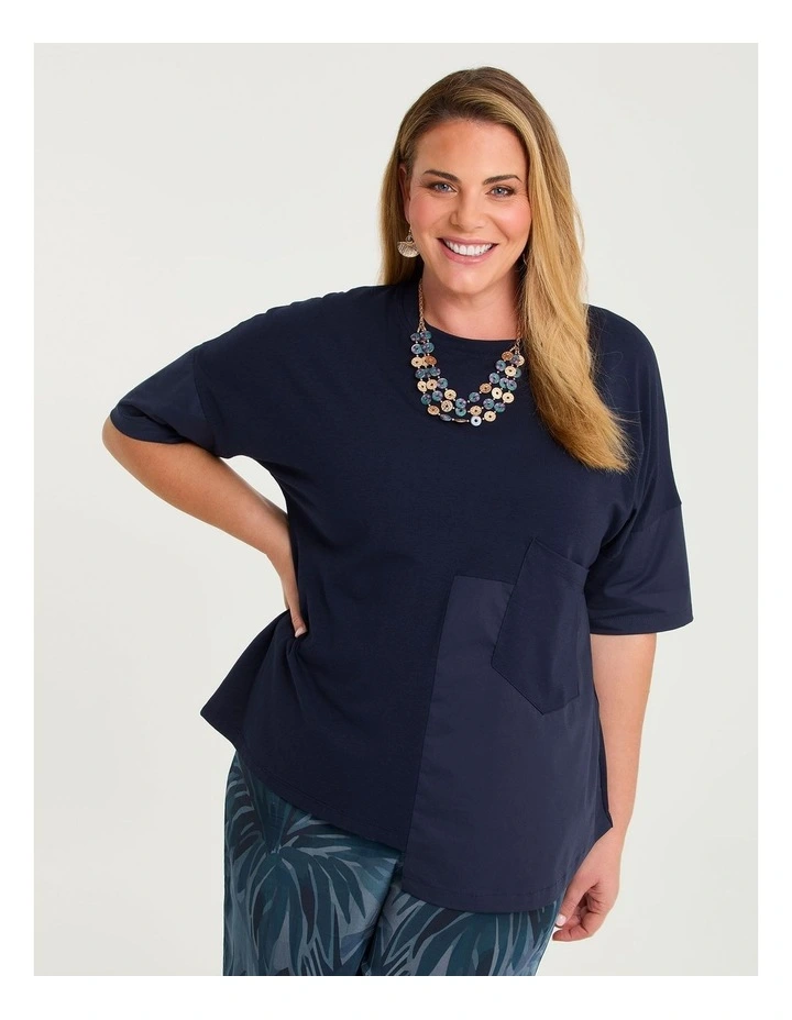 Pima Cotton Kelly Pocket Top Dark Indigo image 1