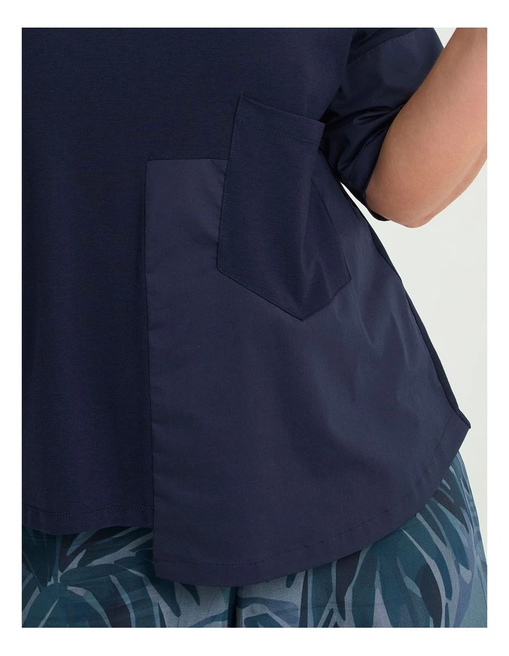 Pima Cotton Kelly Pocket Top Dark Indigo image 3