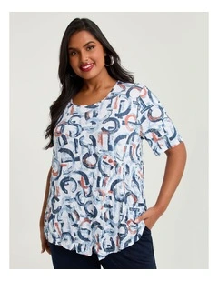 Abstract Bamboo & Foil Crush Top Print
