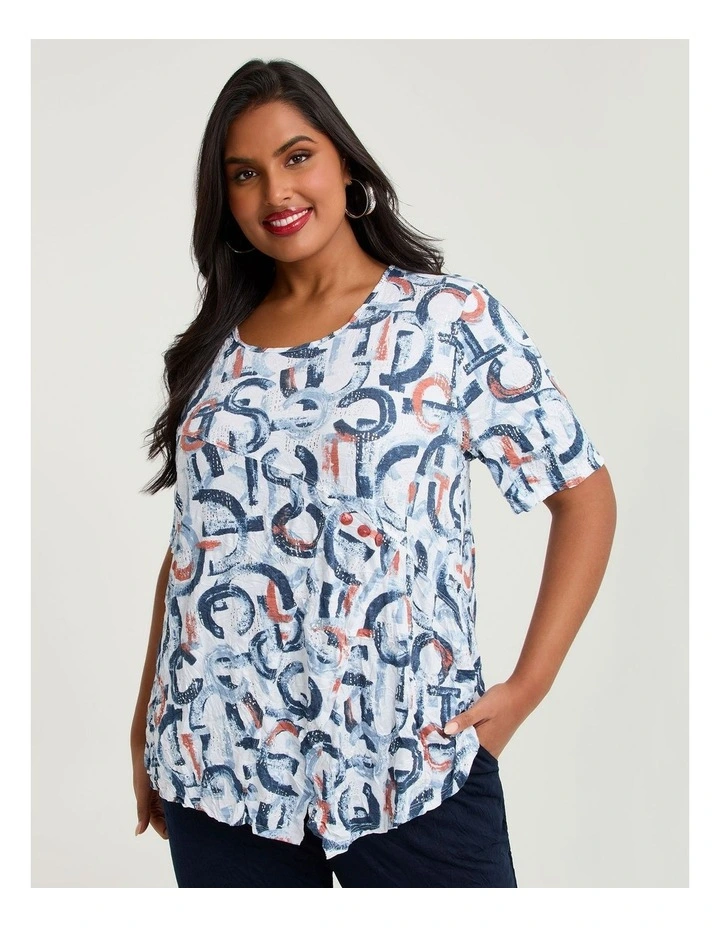 Abstract Bamboo & Foil Crush Top Print image 1