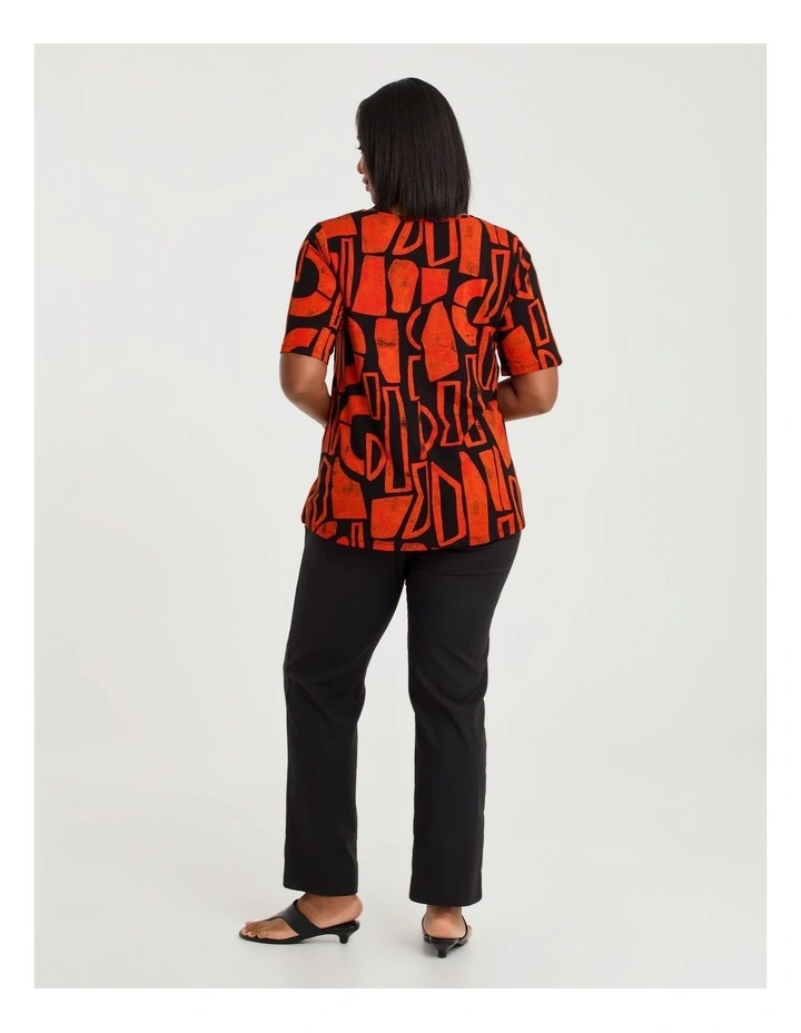 Natural Laura Abstract Top Black/jaffa Orange image 2
