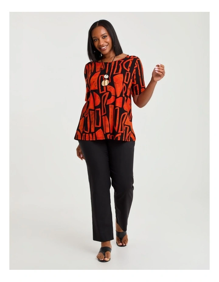 Natural Laura Abstract Top Black/jaffa Orange image 3