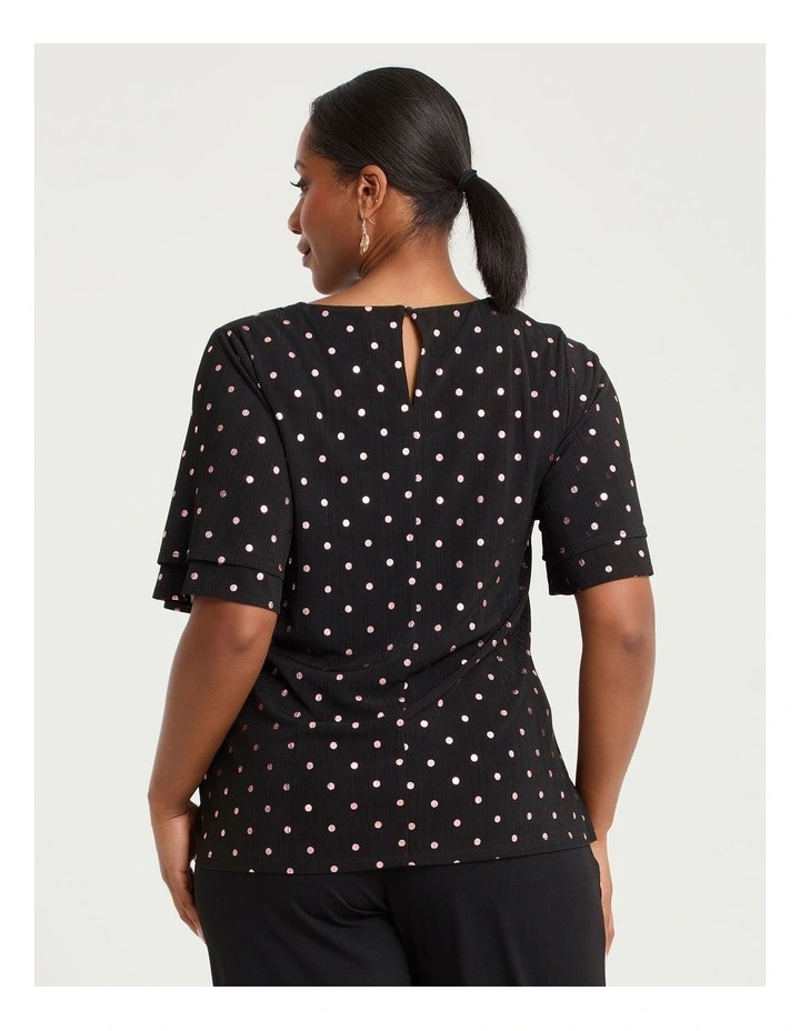 Polka Dot Foil Event Top Black/rose Gold image 2
