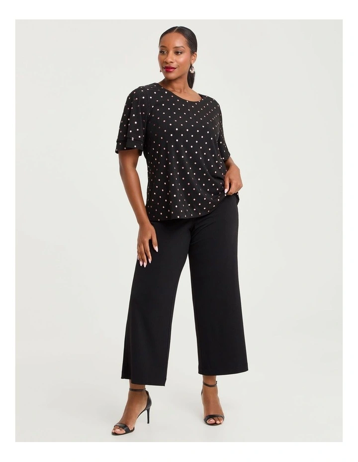 Polka Dot Foil Event Top Black/rose Gold image 3