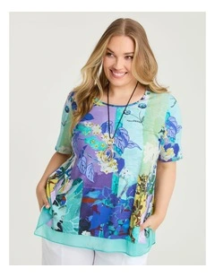 Lush Cotton Modal Slub Top Ceramic Print