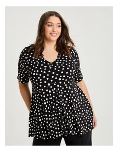 Bardot Polka Dot Natural Top Black/white Spot